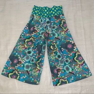 Handmade Floral Bell Bottom High Wasted Flare Pants 2T